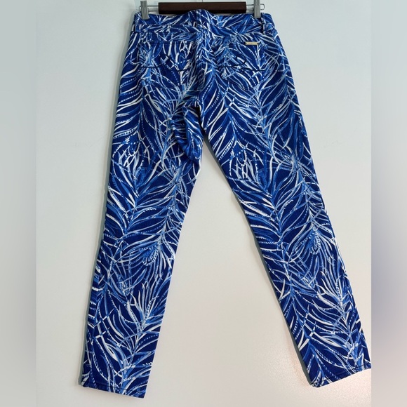 Lilly Pulitzer South Ocean Blue and White Ankle Cropped Jeans - Picture 4 of 15
